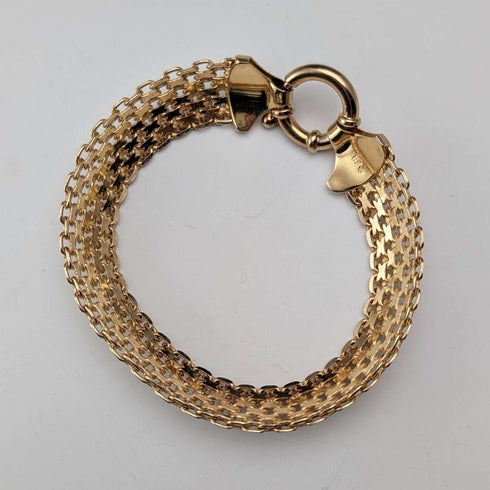 Pulsera de malla vintage de plata esterlina con baño de oro, 20 g