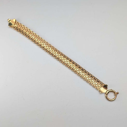 Pulsera de malla vintage de plata esterlina con baño de oro, 20 g