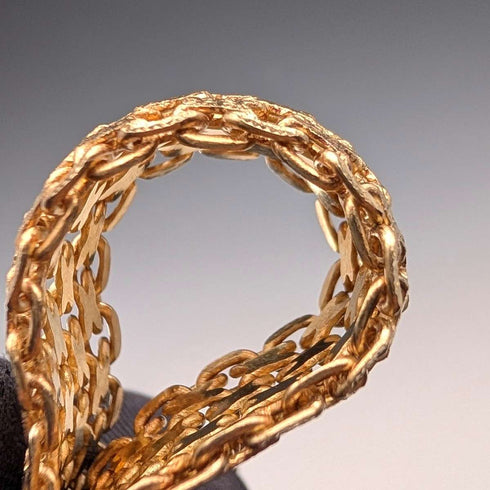 Pulsera de malla vintage de plata esterlina con baño de oro, 20 g