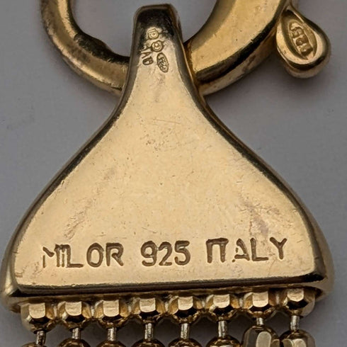 ヴィンテージ 純銀製 ゴールドメッキ ロープ ブレスレット 18g MILOR ITALY