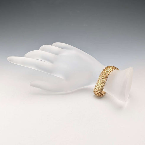 Pulsera de malla vintage de plata esterlina con baño de oro, 20 g