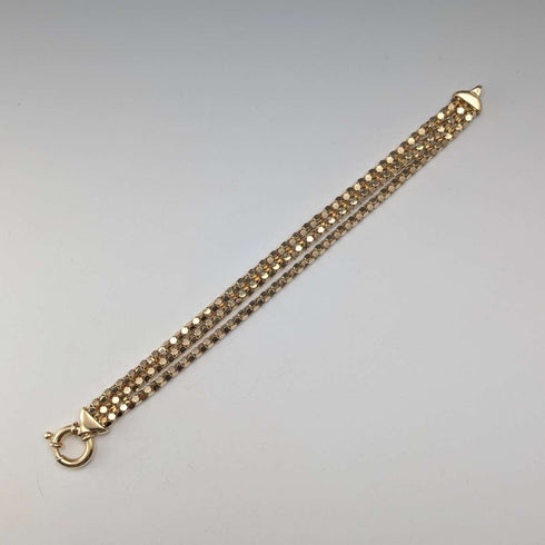 Pulsera de cadena de serpiente vintage de plata de ley chapada en oro, 18 g
