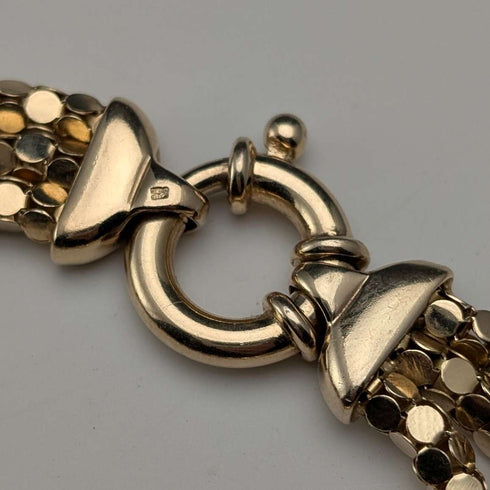 Pulsera de cadena de serpiente vintage de plata de ley chapada en oro, 18 g