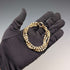 Pulsera de cadena de serpiente vintage de plata de ley chapada en oro, 18 g