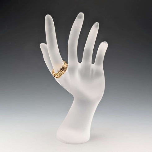 Anillo de diseño de cinturón de oro K18, antiguo británico de 1890, 4.5 g (talla 20)