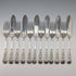 Antique English Silver Plate Fish Cutlery, 6 pairs, circa 1905, James Dixon & Sons, in a wooden box.