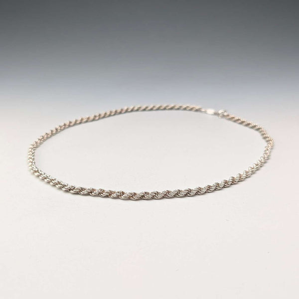 英国ヴィンテージ 純銀製 ツイストチェーン ネックレス45cm 9g G.H.G