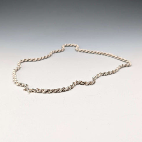 Collar de cadena trenzada de plata de ley vintage británica, 45 cm, 9 g, G.H.G