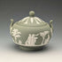 英國復古 Wedgwood 綠色碧玉瓷蓋糖碗