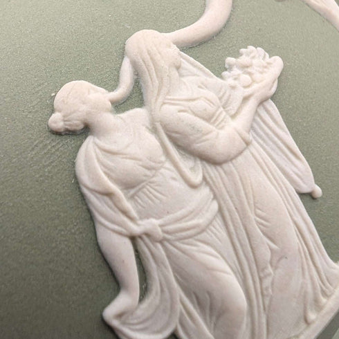 英國復古 Wedgwood 綠色碧玉瓷蓋糖碗