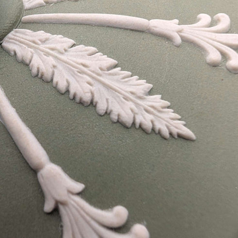 英國復古 Wedgwood 綠色碧玉瓷蓋糖碗