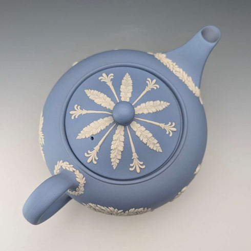 British Vintage Wedgwood Teapot Jasperware Pale Blue