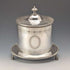 Hacia 1875, biscuit barrel de plata chapada, antigua, de fabricación británica, George Goodfellow & Sons