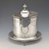 Hacia 1875, biscuit barrel de plata chapada, antigua, de fabricación británica, George Goodfellow & Sons