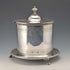 Hacia 1875, biscuit barrel de plata chapada, antigua, de fabricación británica, George Goodfellow & Sons