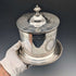 Hacia 1875, biscuit barrel de plata chapada, antigua, de fabricación británica, George Goodfellow & Sons