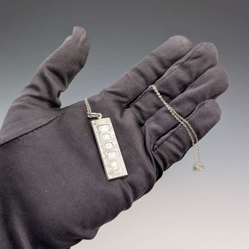 1977年 英國布里塔尼亞銀製 紀念金條吊墜 附純銀項鍊 總重14.3g