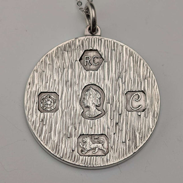 1977년 영국산 순은제 주빌리 메달형 펜던트 (순은 목걸이 포함, 총 15.9g)