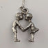 Colgante de plata vintage con dijes de niño y niña, incluye cadena de plata de ley, peso total 6.2g