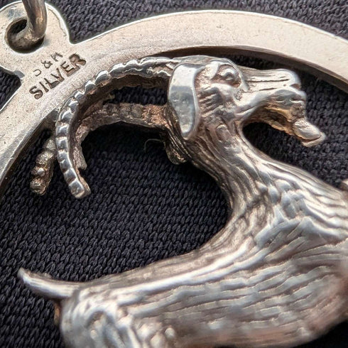 Colgante vintage de plata de ley con forma de cabra, incluye collar de plata de ley, total 6.8 g