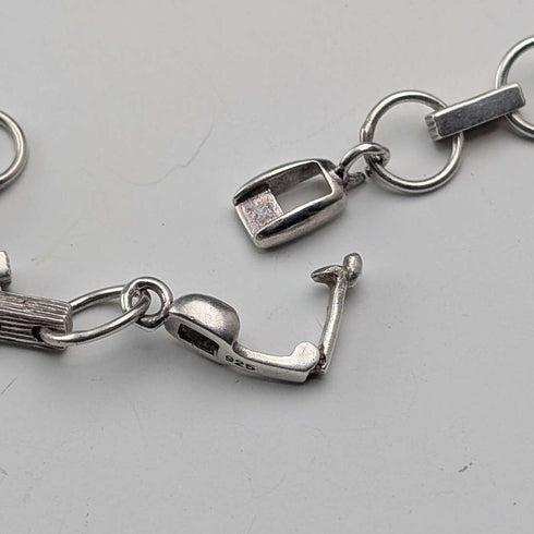 Collar vintage de plata de ley y nácar, 47 cm