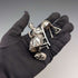 British Vintage Sterling Silver Miniature Figurines: Old Woman Knitting Lace and Cat, Total 132g, RKH