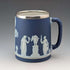 1917年 英国ウェッジウッド/エルキントン ジャスパーウェア製 マグカップ 純銀装飾 ロイヤルブルー