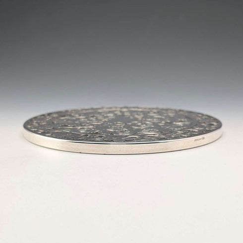 Posavasos vintage de plata superpuesta de EE. UU., Webster