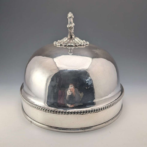 Antique English Cloche, circa 1810, made of Old Sheffield Plate.