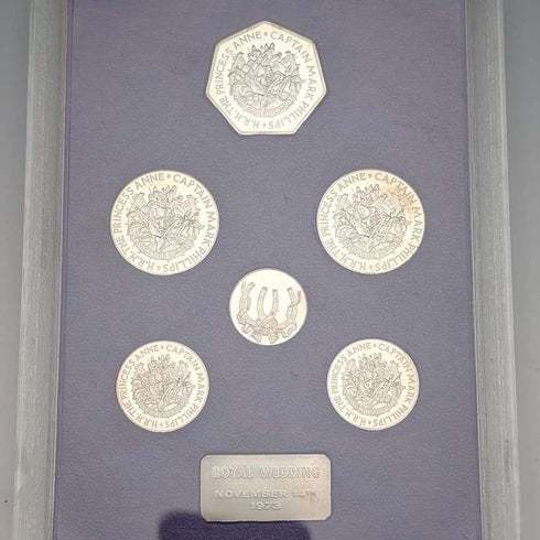 1973年英国安妮公主大婚纪念纯银币6枚套,含银量50克,Ppbjoy Mint ltd铸造