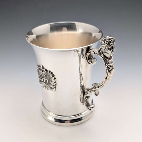 Taza de plata pura del Jubileo de Plata de 1977 de la Reina Isabel II del Reino Unido, 302 g, Birmingham Mint, con caja y manual, en estado excelente.