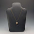 Colgante relicario vintage de oro de 9 quilates en forma de corazón con cadena RG británica