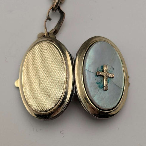 Antique British rolled gold Albert chain locket fob