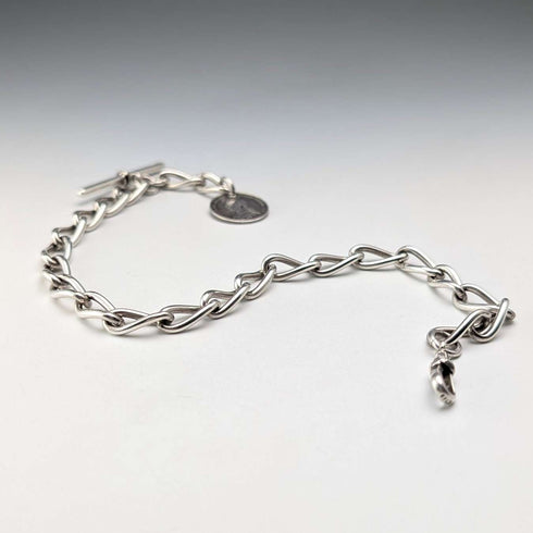Cadena Albert vintage británica de plata de ley de 1929, 42 g, con moneda británica de 6 peniques de plata como colgante