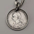 Cadena Albert vintage británica de plata de ley de 1929, 42 g, con moneda británica de 6 peniques de plata como colgante