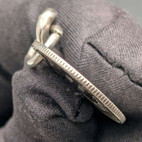Cadena Albert vintage británica de plata de ley de 1929, 42 g, con moneda británica de 6 peniques de plata como colgante