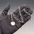 Cadena Albert vintage británica de plata de ley de 1929, 42 g, con moneda británica de 6 peniques de plata como colgante