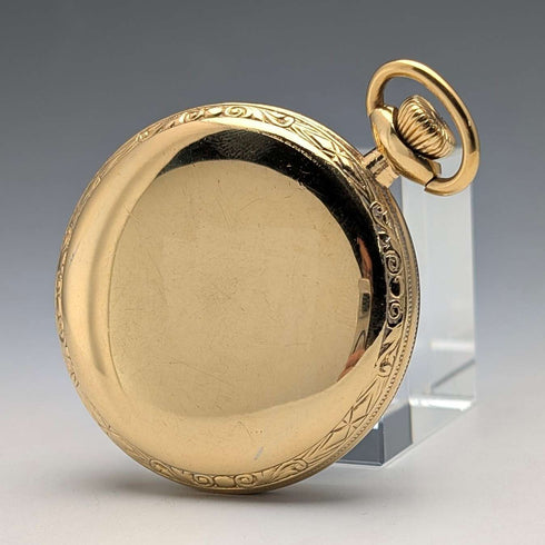 1919年 米国ウォルサム Traveler 金張りケース 懐中時計 機械式時計 動作良好