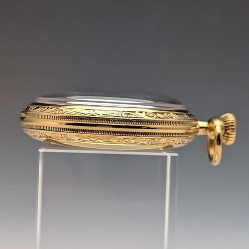 1919年 米国ウォルサム Traveler 金張りケース 懐中時計 機械式時計 動作良好
