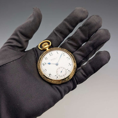 1919年 米国ウォルサム Traveler 金張りケース 懐中時計 機械式時計 動作良好