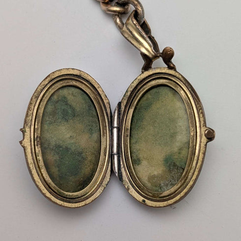 Antique British rolled gold Albert chain locket fob
