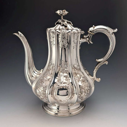 1857 British Antique Silver Plated Tea/Coffee Set, Elkington