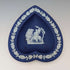 Vintage British Wedgwood Jasperware Playing Card-Shaped Small Plates, Set of 4, Royal Blue