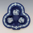 Vintage British Wedgwood Jasperware Playing Card-Shaped Small Plates, Set of 4, Royal Blue