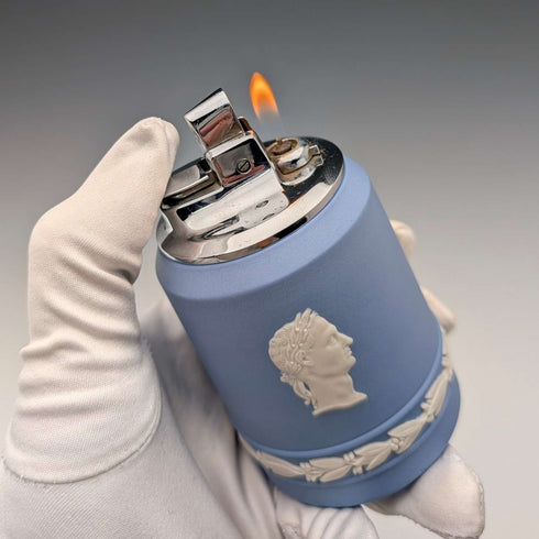 Vintage British Wedgwood Jasperware Ronson Gas Lighter