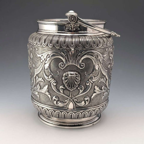 Bisquitera de plata chapada, antigua, inglesa, 1892, James Dixon & Sons