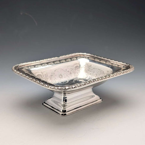 Vintage British silver-plated square dish with stems by Mappin & Webb