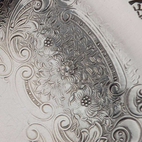 Vintage British silver-plated square dish with stems by Mappin & Webb