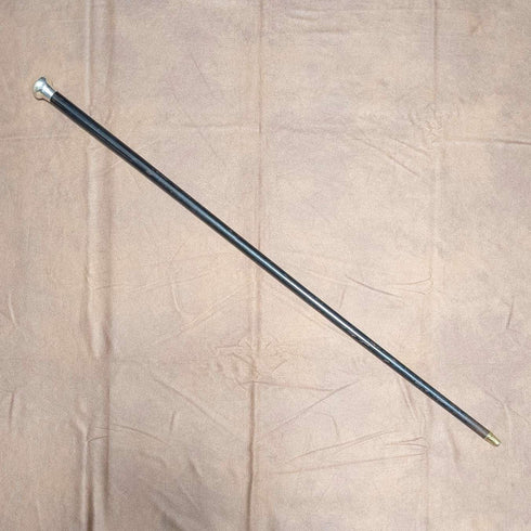 1916년 영국 앤틱 블랙 샤프트 순은제 론델 핸들 지팡이 87cm