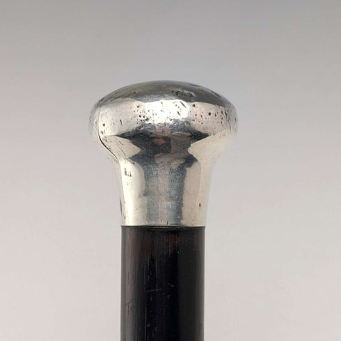 1916년 영국 앤틱 블랙 샤프트 순은제 론델 핸들 지팡이 87cm